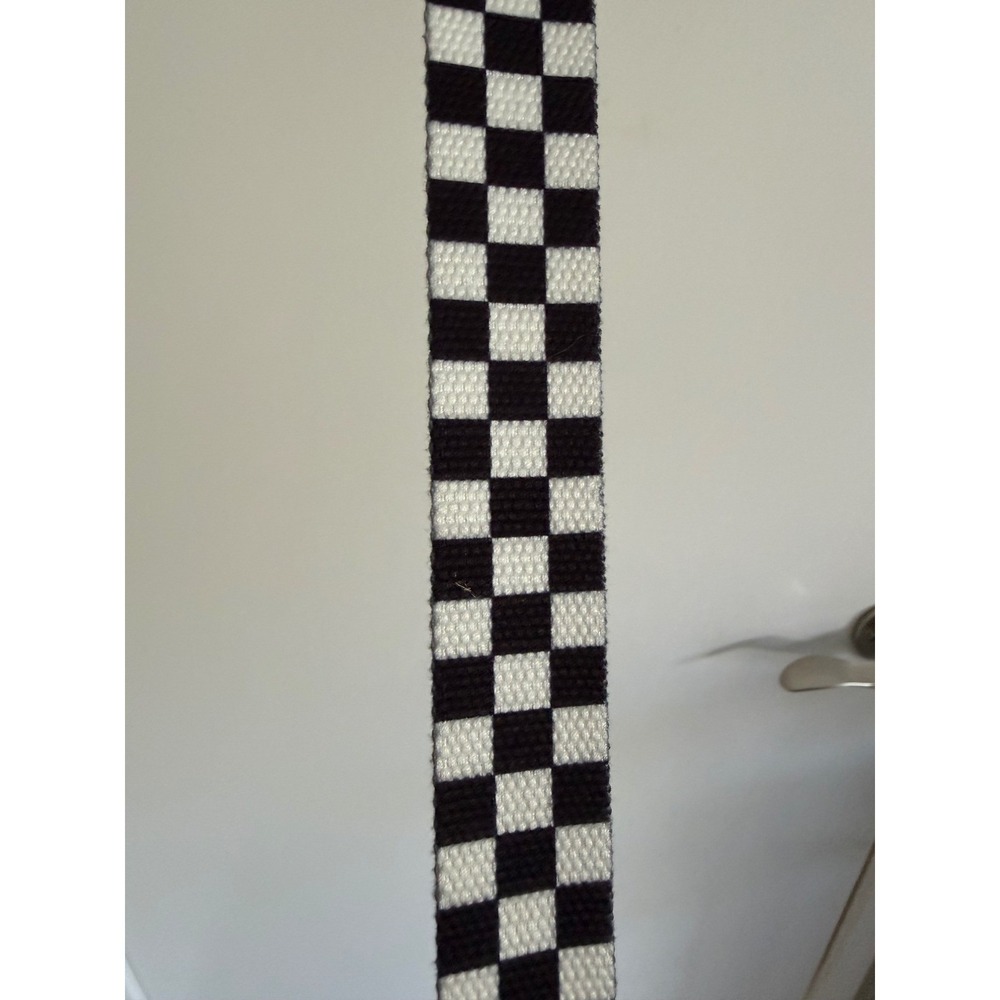Brandy Melville Black White Checkered Canvas Web Belt Skater Streetwear Y2K
